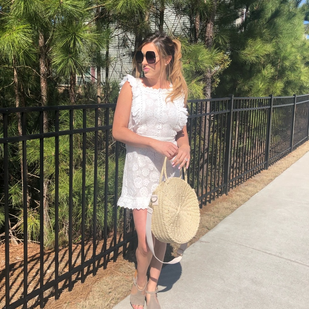 White eyelet dress